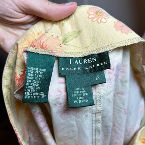 Lauren Ralph Lauren VNTG Mid-rise Floral Cropped Pants - Picture 3 of 4